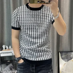 STI Men’s Houndstooth Regular Round Multicolor Tshirts